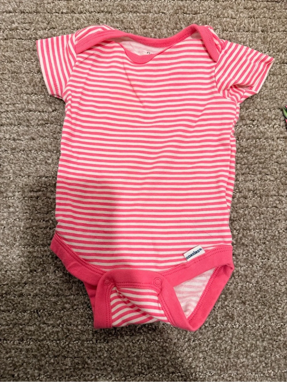 Gerber Pink Striped & Pink Avocado Print Short Sleeve One-Piece Bodysuits